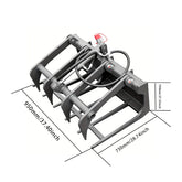 mini skid steer loader log grab attachment size